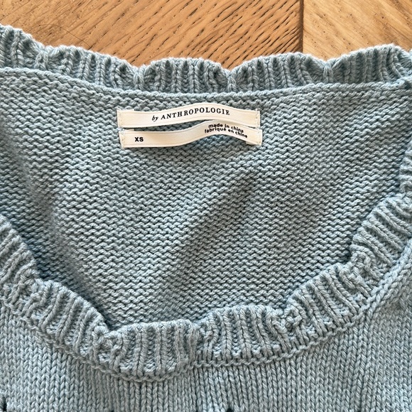 Anthropologie Heart-Shaped Pointelle Knit Top/Sweater - Picture 4 of 11